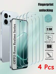 4Pcs Tempered Glass Compatible With OPPO A6 A5 A3 Pro A80 A60 A40 A79 A78 A77 A59 A58 A57 A18 A17 A16 Reno 12 13 14 Pro F FS12F 13F 14F 12FS 13FS 14FS Realme C71 C73 C75 C60 C61 C65 C67 C51 C53 C55 12 14 GT 7T 7 8 Pro Screen Protector Full Cover Glue Screen Glass - Clear - View 40