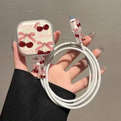 Bow Tie/Heart/Flower/Animal Design Protective Case Compatible With IPhone 16/15/14/13, 20W UK Plug Fast Charging Adapter With Anti-Bending Cover, No Battery, Protective Box, Suitable As Gift For Friends