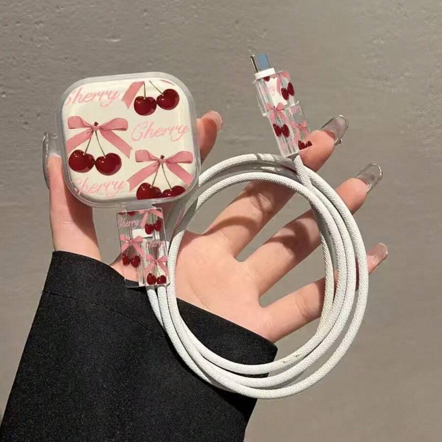 蝴蝶结/爱心/花朵/动物图案保护壳，兼容 16/15/14/13，配备20W英规快充适配器（带防弯折保护套），不含电池，附赠保护盒，适合作为礼物送给朋友。 - 彩色 - 查看 1