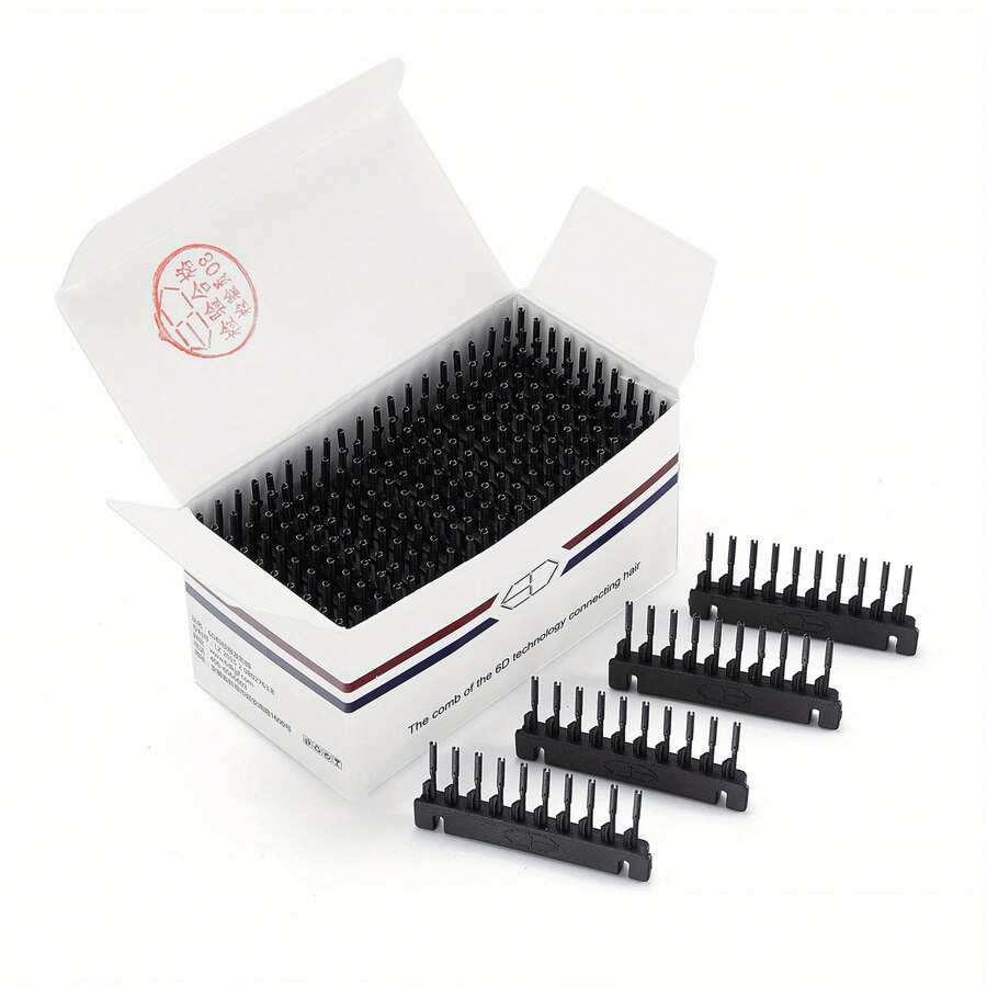 40pcs 6D Hair Extension Clips, Invisible C-Shape First Generation Clips, Painless Human Hair Extension Tool Kit, Professional Salon Use - Multicolor - View 1