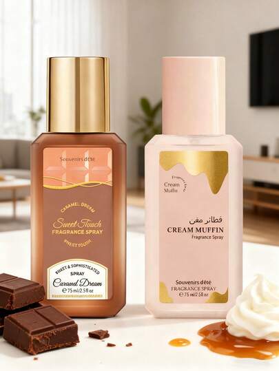 75ml/2.5 Fl Oz Long-Lasting Natural Chocolate, Orange, Caramel, Vanilla Cream Scented Fragrance Mist - Refreshing & Alluring Aroma, Suitable For Home & Party Air Freshening, Perfect Gift For Friends On Holidays And Birthdays