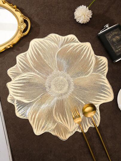 2/6/12 st högkvalitativa bordsunderlägg med guldfärgade blommor, vattentäta PVC-underlägg för solrosvaser, 15 tum, tvättbara, lätta att rengöra, avtorkningsbara, halkfria, värmetåliga, lämpliga för rumsinredning, matbordsdekor, heminredning, festdekor, lämpliga för högtider, fester, sammankomster, födelsedagar, bröllop, presenter, middagar, utomhus, picknick