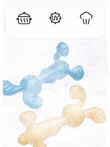 1 件柔软可爱的婴儿出牙凝胶玩具，兔子形状，100% 硅胶制成，可煮沸和咀嚼出牙玩具，婴儿游戏围栏，婴儿牙刷>透明，木制牙胶圈，游戏围栏，婴儿游戏围栏，婴儿游戏围栏 - 彩色 - 查看 6