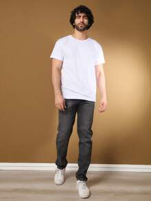 Estone Men's Skinny Jeans With Elastane - 黑灰 - 查看 2