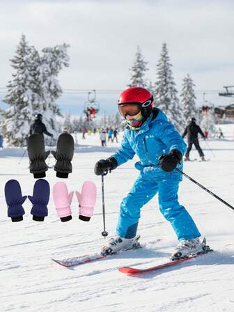 Toddler Touchscreen Gloves, Boys' Waterproof Ski Gloves, Warm Winter Gloves For Children, Suitable For Boys And Girls Aged 1-7 Years