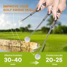 Retractable Swing Trainer, Warm - Training Aid, Grip Trainer, Right - Handed Strength Tempo Training Chipping Hitting, Accessories Men - Người thuận tay phải-Đen - Xem 2