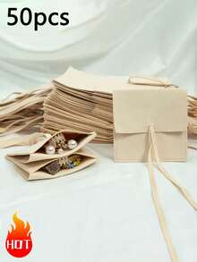 1/5/50 件超细纤维珠宝包装袋高品质珠宝礼品袋婚礼派对生日回礼品糖果袋耳环手链项链别致小型收纳袋礼品袋