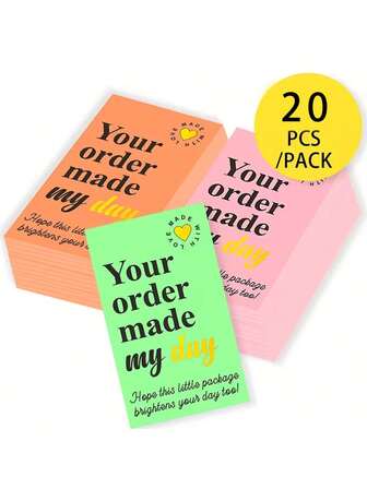 10/20 Stück "Vielen Dank für Ihre Bestellung" doppelseitige Grußkarten - Pink/Grün/Orange - Verpackung für Kleinunternehmen, Größe: 3,54*2,13 Zoll, 3D Pop-Up Design, Englische Version, geeignet zum Bedanken bei Kunden, Dankeskarten, Hochzeitstag, Jahrestag mit Ehemann, Jahrestags-Geschenke, Geburtstagskarten und andere Anlässe.