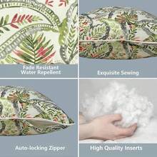 Outdoor/Indoor Throw Pillows, 18x18 Square Pillows With Inserts Bed, Couch, Sofa & Patio Furniture (Set Of 2, Monstera Blue), Decorative Pillows - 費琳.沙多.佩斯利 - 查看 4