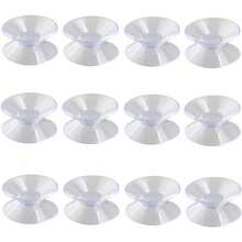 Ventosas Transparentes de Doble Espaciadores de Ventosas Tapas de Mesa de Cristal Almohadillas Antideslizantes para Evitar que la Mesa de Cristal Se Deslice (12Pcs) ORG5 - 12 piezas - Ver 1