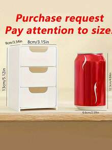 1个迷你三层ABS塑料桌面收纳盒，适合存放珠宝、发饰、耳环和其他小物件，家具用品，适用于办公室、书房、卧室、浴室，可用作办公收纳盒、珠宝收纳盒、抽屉式化妆品收纳盒 - 秋季卧室装饰 - 彩色 - 查看 10