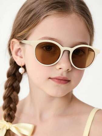 1 Stück Retro Basis Rund-Rahmen Brille für Teenager Jungen und Mädchen im Alter von 12-16 Jahren, modische einfarbige Ausführung, geeignet für Urlaubsausflüge, Bekleidungskoordination