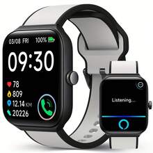 【Alexa智能手表】运动智能手表，配备1.95英寸屏幕，内置Alexa语音助手，可拨打/接听电话和接收消息通知，拥有超过100种运动模式用于活动追踪，配备300mAh电池，兼容Android和Apple系统——高品质礼品之选。 - 彩色 - 查看 2