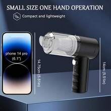 [Portable Vacuum Cleaner] Portable Mini Wireless Handheld Vacuum Cleaner | 1 Washable Filters, Whirlwind Suction, Rechargeable For Cars/Offices/Home - Black - View 5