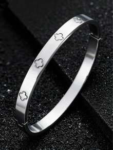 18K镀金不锈钢幸运花手链，情人节送给她的贴心礼物