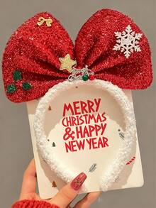 1 Stück Damen süße große Schleife Haarband, geeignet für Weihnachtspartys