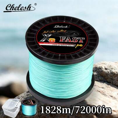  Chelesh 2000YDS 8-Strand Braided PE Fishing Line, Multi-Color Options, Strength 15LB-70LB, High Strength, Abrasion Resistant, Ultra Smooth, Suitable For Saltwater & Freshwater Fishing, Great For New Year, Christmas Gifts