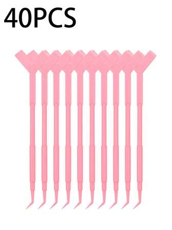 40支装Y型睫毛夹，睫毛烫辅助工具Y型睫毛刷，塑料睫毛烫棒工具睫毛刷Y型梳睫毛提升夹睫毛挑取器美容工具，三合一睫毛烫取器带梳子睫毛工具，迷你睫毛梳挑取器