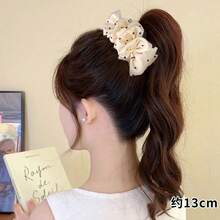 1 قطعة مشبك شعر بنقاط بيضاء وسوداء - مكبر حجم الشعر كبير الحجم - إكسسوار كعكة الشعر - مشبك موز للجزء الخلفي من الرأس - مشبك رأسي - إكسسوار مشبك شعر