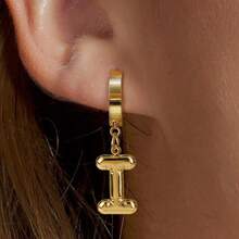 2 Pieces /Set Of Stylish And Exquisite Mini Stainless Steel Balloon Bubble A-Z, 26-Letter Pendant Earrings, Simple And Creative Niche Design, Casual Style Earrings, Suitable For Ladies To Wear Casually In Daily Life, Festival Party Gifts! - Yellow Gold - View 21