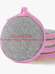 10pcs Multicolor Ultra-Fine Fiber Kitchen Sponges, Reusable Double-Sided Stainless Steel Scrubbing Pads, Soft Cleaning Brushes For Pots And Pans, Random Styles And Colors - Multicolor - View 2