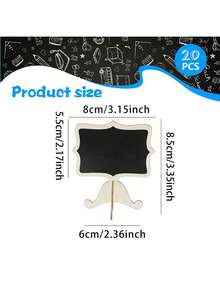 Mini Blackboard Label, 5/10 Pack Mounted Small Blackboard Food Label With Holder, Suitable For Party Buffets Or Wedding Celebrations, Wooden Blackboard Can Be Used As Table Number Or Seat Number. - Black - View 3