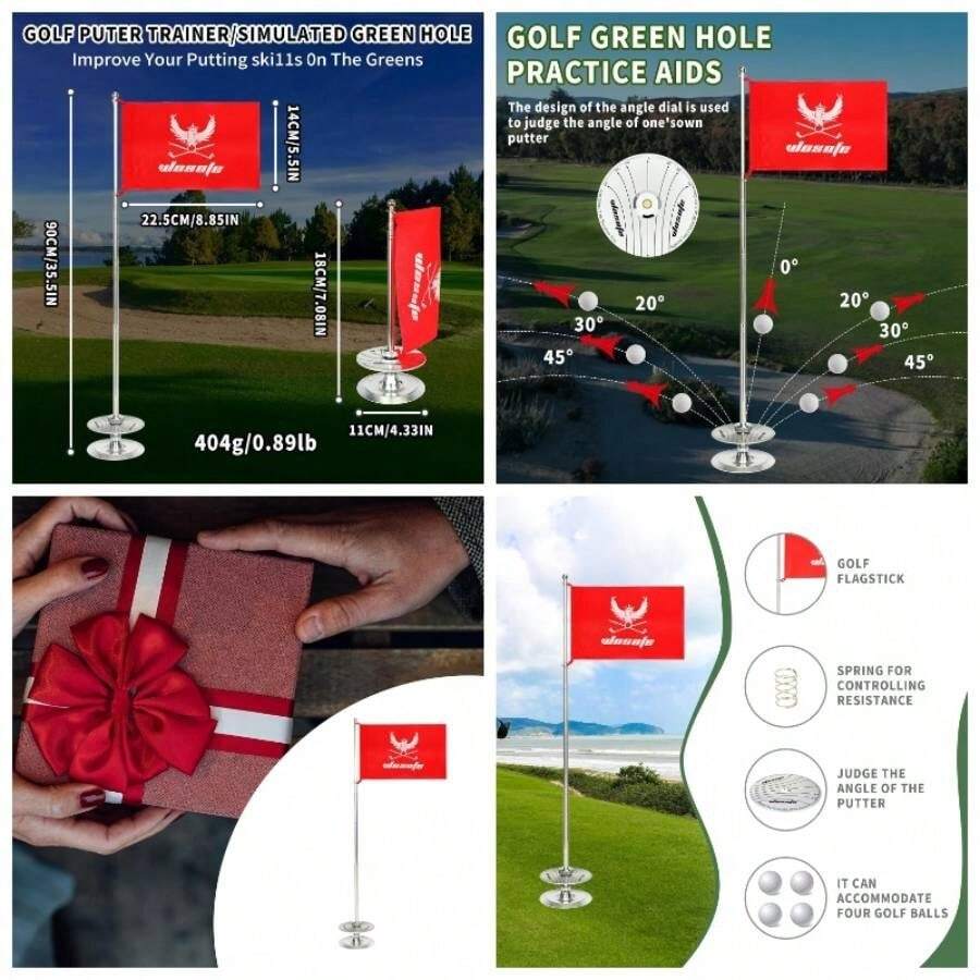 Swing Trainers, Putting Aid, Putter Swing Training Practice AidGreen Hole Hole CupTraining Equipment Training Aids, Home Indoor Outdoor Office Backyard Practice - 銀色 - 查看 1