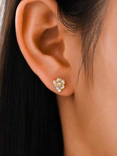 1 para delikatnych luksusowych kolczyków ze srebra próby 925, platerowanych 14-karatowym złotem dla kobiet