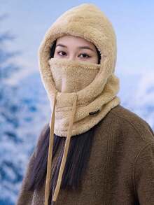 新款毛绒帽 冬季户外骑行拉法帽 女士滑雪防风保暖抓绒颈套帽 - 帽子 - 查看 8