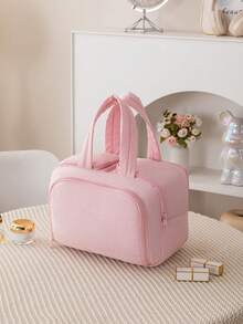 1pc Large Capacity 4-Compartment Makeup Bag, Portable Toiletry Organizer With Wet & Dry Separation, Thoughtful Gift Bag - Multicolor - View 7