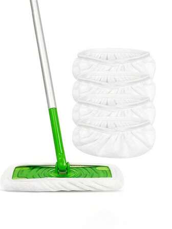 4-Piece Mop Cloth Covers, Replacement Cloth Covers For Mops, Dual-Use For Dry And Wet Cleaning, Suitable For Home And Commercial Use, For Cleaning Floors And Absorbing Water, Replacement Cloth Covers