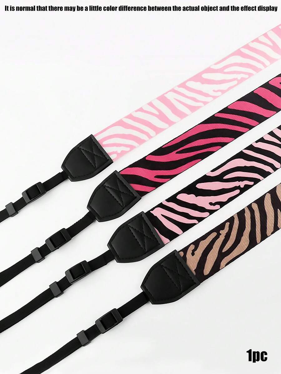 1pc Zebra Stripe Camera Shoulder Strap, Suitable For Various DSLR Cameras And Some Mirrorless Cameras - Multicolor - View 1