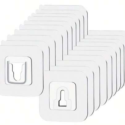 Ganchos Adesivos para Parede - Transparentes, Ganchos de Ventosa Fáceis de Instalar, Adequados para Armazenamento na Cozinha e Banheiro, Materiais Plásticos. Fivela Mãe-e-Filho Sem Perfuração. Fivela Fixa Móvel, Pendurar na Parede de Casa, Conveniente e Elegante. Gancho Sem Rastros. (Entrega Aleatória de Estilos)