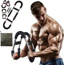 筋トレ アームバー エキスパンダー 3穴で5段階調節 付属収納袋 内転筋トレーニング 2025 年式 調整可能なツイスターアームチェストエクササイザー 着脱式 全身筋力トレーニング機材 - 赤 - チェックする 2