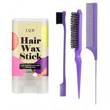 4pcs Hair Wax Stick Purple Styling Comb Kit - 1pc Styling Wax For Smooth Wigs,1PC Hair Brush For Comb Hairline,1PC Edge Brush For Keep Hair Edges Smooth,1PC Tail Comb For Styling