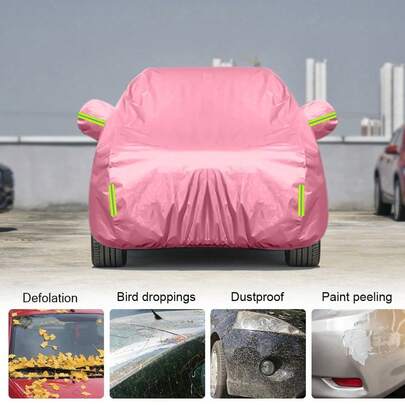 SUV Pink Oxford Fabric Car Cover, Scratch-Resistant With UPF50+, Resistant To Freezing, Sun Protection Without Fading, Easy And Quick Installation, Designed Specifically For Female Car Owners For A Fashionable Protective Aesthetic!