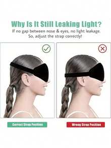 Mặt nạ ngủ 3D cao cấp, mặt nạ ngủ siêu mềm mại, thân thiện với da, mặt nạ ngủ chống nắng 100%, mặt nạ ngủ nối mi, mặt nạ ngủ cho nam và nữ - màu đen - Xem 7