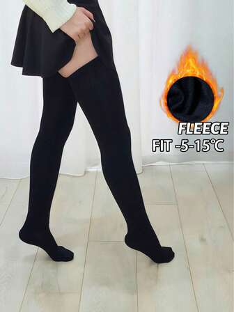 女士加厚过膝腿套，保暖针织大腿袜，防风保暖腿套，舒适过膝腿套，适合寒冷天气