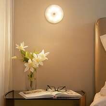 三色LED人体感应夜灯圆形磁吸充电卧室衣柜过道智能感应灯 - 彩色 - 查看 2