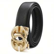 Leather Jeans Men Belt - Business Casual, Durable, Adjustable, Comfortable, High-Quality Buckle, Perfect For Formal And Informal Occasions - New Fashion Accessory Belt - 銀色 - 查看 2