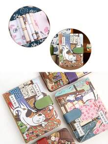 A PVC Loose-Leaf Notebook With A Cat Design. This Softcover Notebook Features A Binder And Includes A Unique Cover And A Mini Acrylic Keychain. The Pages Are Made Of High-Quality Paper. An Essential Stationery Item For Students And An Ideal Back-To-School Gift. - Multicolor - View 7