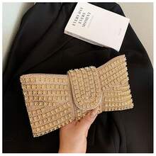 Clutch Bag For Parties With Rhinestones, Glitter, And Stones, Perfect For Weddings, Bridesmaids, And Graduations. - Green - View 3