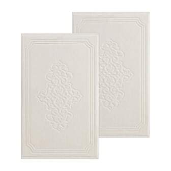 2pcs/Set Cotton Bath Mat & Towel, Absorbent Non-Slip Bathroom Rug, Toilet Floor Mat, Home Use