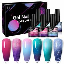 VOKY 6pcs Temperature Changing Nail Gel Polish Set, Formaldehyde & Lead-Free, UV/LED Cured, Nail Art Decoration, Suitable For Women's DIY At Home Or Use In Nail Salons Nails - Multicolor - View 11