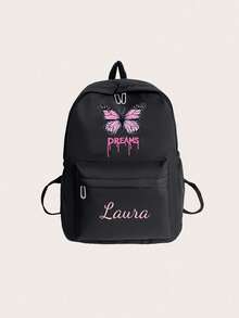 Ba lô thiết kế theo yêu cầu, lý tưởng cho học sinh hoặc sử dụng hàng ngày; thời trang và đa năng, được làm từ chất liệu nylon bền chắc; có thể cá nhân hóa với tên hoặc lời chúc mừng ngày lễ; phù hợp cho cả nam và nữ; thiết kế trang nhã và đơn giản, mềm mại và thoải mái; màu sắc tươi sáng; đáng yêu và quyến rũ; hoàn hảo cho trang phục thường ngày; món quà cá nhân hóa độc đáo dành cho gia đình và bạn bè. - màu đen - Xem 10