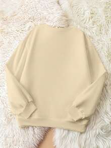 Apricot Crewneck Sweatshirt, Stylish And Versatile, Featuring Cocktail Details, A Bow, And Christmas Elements. Merry Christmas!