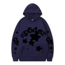 SPSDER Letter Hoodie Couple Spider Web Sweatshirt Top Sweatshirt - 9 - Xem 1