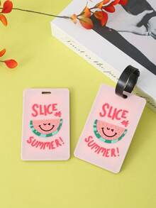 4个/1个简约时尚图案行李牌，可爱印花设计，轻便行李箱牌，旅行配件，行李箱识别吊牌，飞机登机牌，旅行携带识别标签，行李牌，旅行配件，旅行必备，旅行收纳包，适合海滩、夏季度假、返校旅行，旅行必备卡包，防水邮轮必备，男女度假必备 - 彩色 - 查看 14