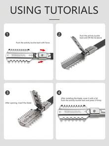 Dual-Sided Hair Thinning Comb, Stainless Steel Hair Trimmer Holder, Razor Double-Edged Hair Thinning Comb Hairdressing Tool - Multicolor - View 5