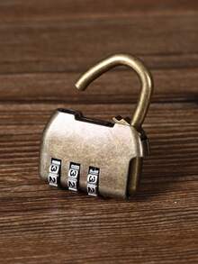 Vintage American 3-Digit Combination Lock Box, Secure Password Lock Box, Customizable Password, Home Lock, Padlock - Multicolor - View 8